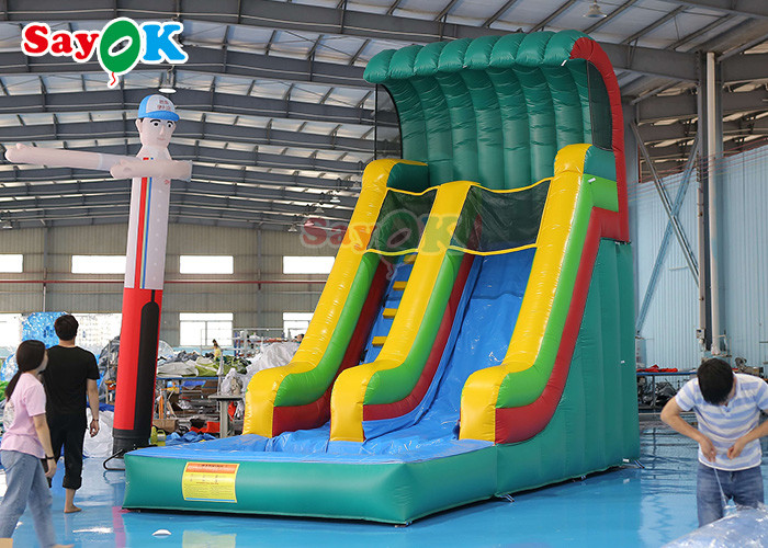 Wet Dry Inflatable Slide Anti Ruptured Commercial Inflatable Water Slide Pool Two PVC Coated Sides