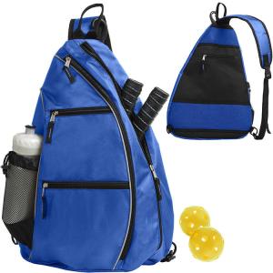 Quality Unisex Tennis Racket Bag Multi Pocket Polyester Black Crossbody Bag wholesale