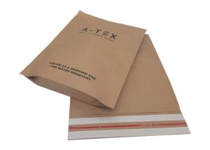 370x450mm Biodegradable Paper Bags 80mm Flap Recycled Kraft Paper Bags