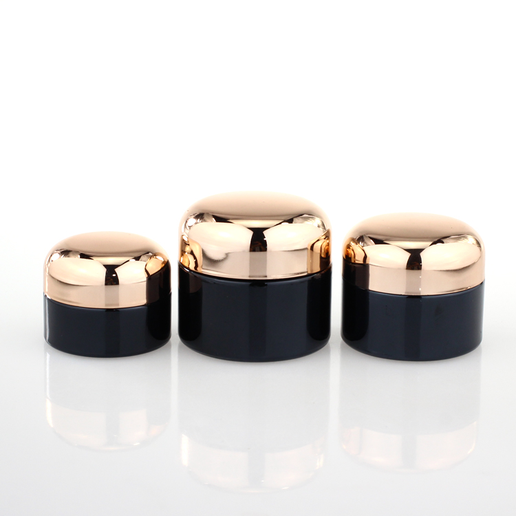 Black 20g 30g 50g Cream Glass Jars Empty Makeup Container