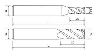 10mm Dia 10*25*10*75-4F Flat End Mill TiAISiNX Square End Mill For Steel & Cast Iron