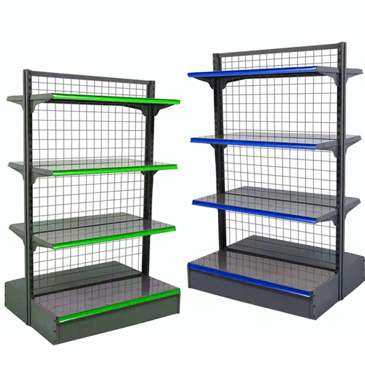 4 Layer Supermarket Display Rack Adjustable Shelf Height Removable