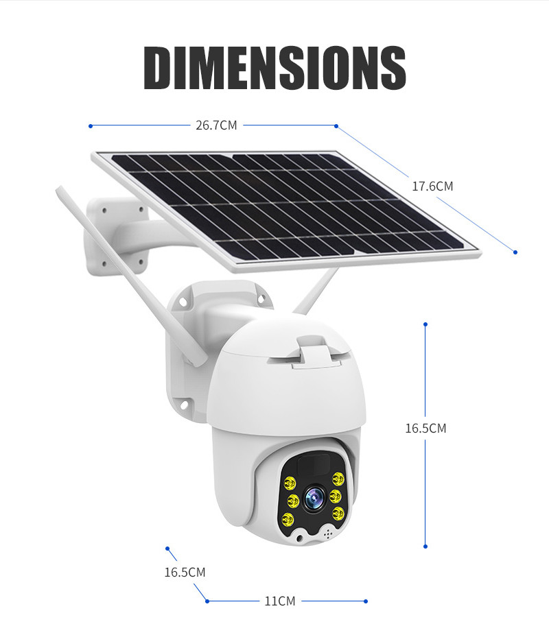 Glomarket 4G EU Solar PTZ Camera Android/IOS APP Operating System Detection Angle Distance Smart Home Camera