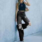 custom jeans pant straight fit Pants for Women