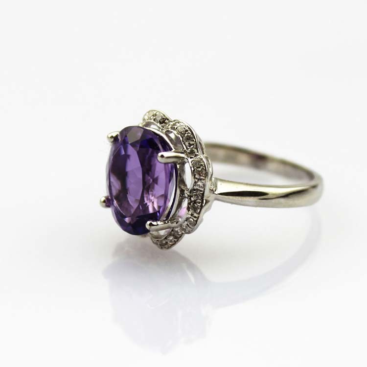 18k Rose Gold Plated 925 Silver Ring with Pink Cubic Zircon (R190)