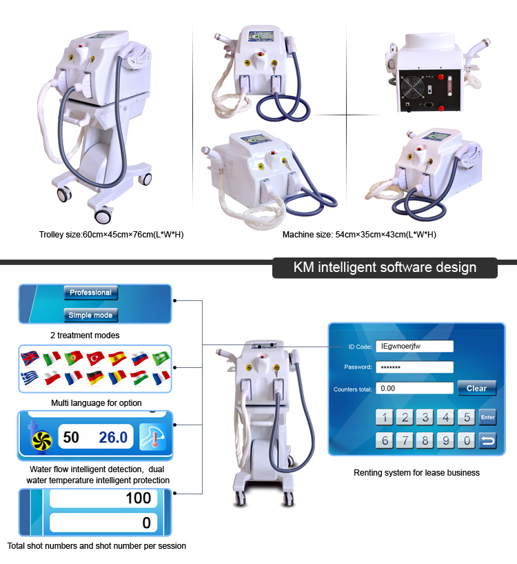 Portable IPL Hair Removal RF Skin Rejuvenation Machine ND YAG Laser Tattoo Removal Equipment