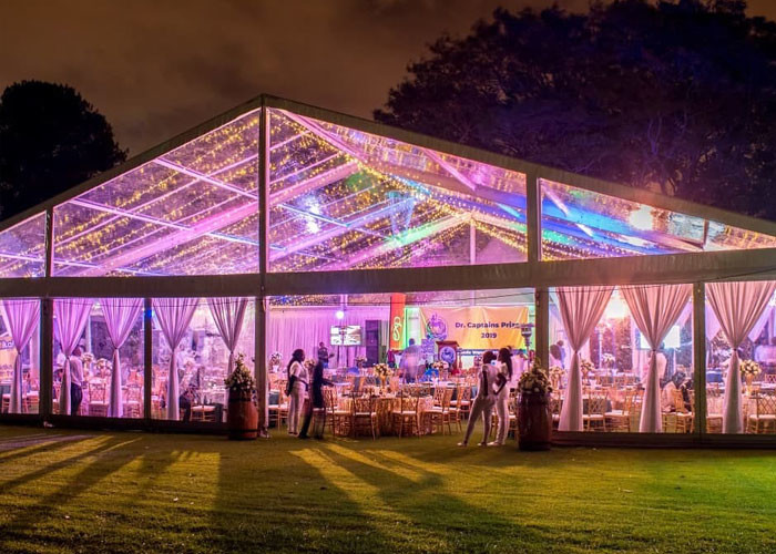 Clear Roof Polygon 20m Span Outdoor Event Tent For Wedding