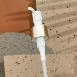24/410 Long Nozzle Plastic Cosmetic Lotion Pump Gold Aluminum Closure Metal