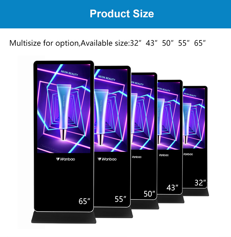 32 - 65 Inch Lcd Display Digtal Advertising Equipments Floor Standing LCD Advertising Player