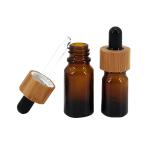 Empty Hot Stamping 50ml Amber Dropper Bottles With Wooden Head