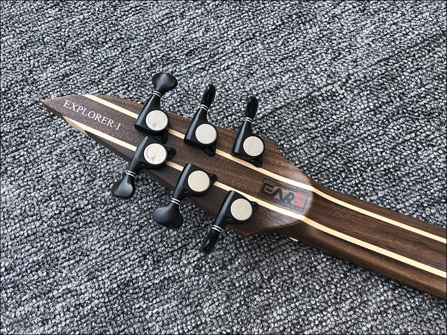 Custom Earts Electric Guitar with African Mahogany Body Black Hardware