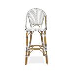 Aluminum Tube High Back Kitchen Chairs Restaurant PE Rattan Bistro Bar Stool