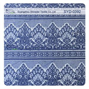 Quality Easy Cleaning Navy Nylon Garment Lace Fabric Scalloped Lace Eyelash Fabric wholesale