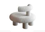 Hotel Modern Upholstered Dining Chairs Wool Fabric Single Seater Lounge