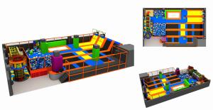 Quality 273M2 Big Rectangular Trampolines Discount Large Children Trampoline Park wholesale