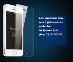 iPhone tempered glass screen protector 0.33 mm ultra thin 9H hardness high