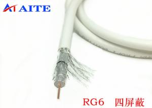 Quality Rg6u Quad Shield 75 Ohm Coaxial Cable Double AL Braid CATV Cable 120dB wholesale