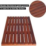 1.18in IWS53380 Teak Wood Bath Mat E1 MDF Bathroom Non Slip Mat
