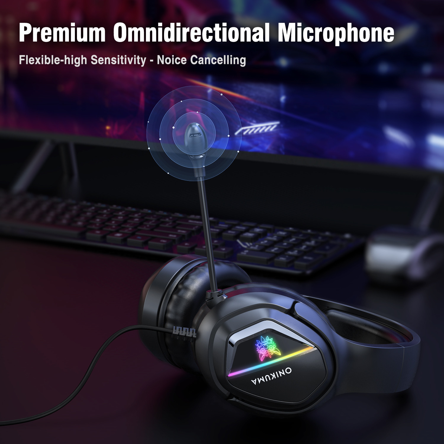 PC Stereo 2.2m 117dB 100mA Led Wired PS4 Gaming Headset