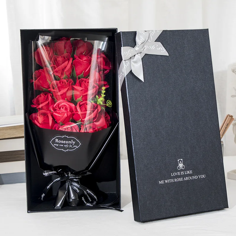 Customized Color Packing Box Paper Gift for Valentine's Day Exquisite Flower Packaging