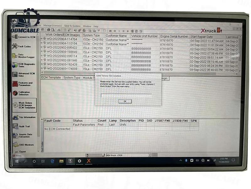 FZ G1 Tablet Diagnostic Tool X Trunk Y009 Applicable To Heavy-duty Truck Excavator Structure Diesel Engine OBD2 Scanner Adapter