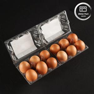 Quality 12 Pack Custom PET Egg Plastic Thermoformed Trays Cartons / Dozen Egg Packaging wholesale