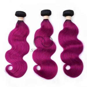 Quality #T1B/Purple Body Wave Remy Human Hair Bundles Sew In Weave Bundles Brazilian Bundle Deals wholesale