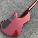 Metallic red Butterfly 5 strings Ash wood Bass Guitar,Factory custom Neck