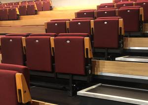 Quality Automatically Tip Up Auditorium Seating Soft Fabric Upholstered Grandstand Seating wholesale