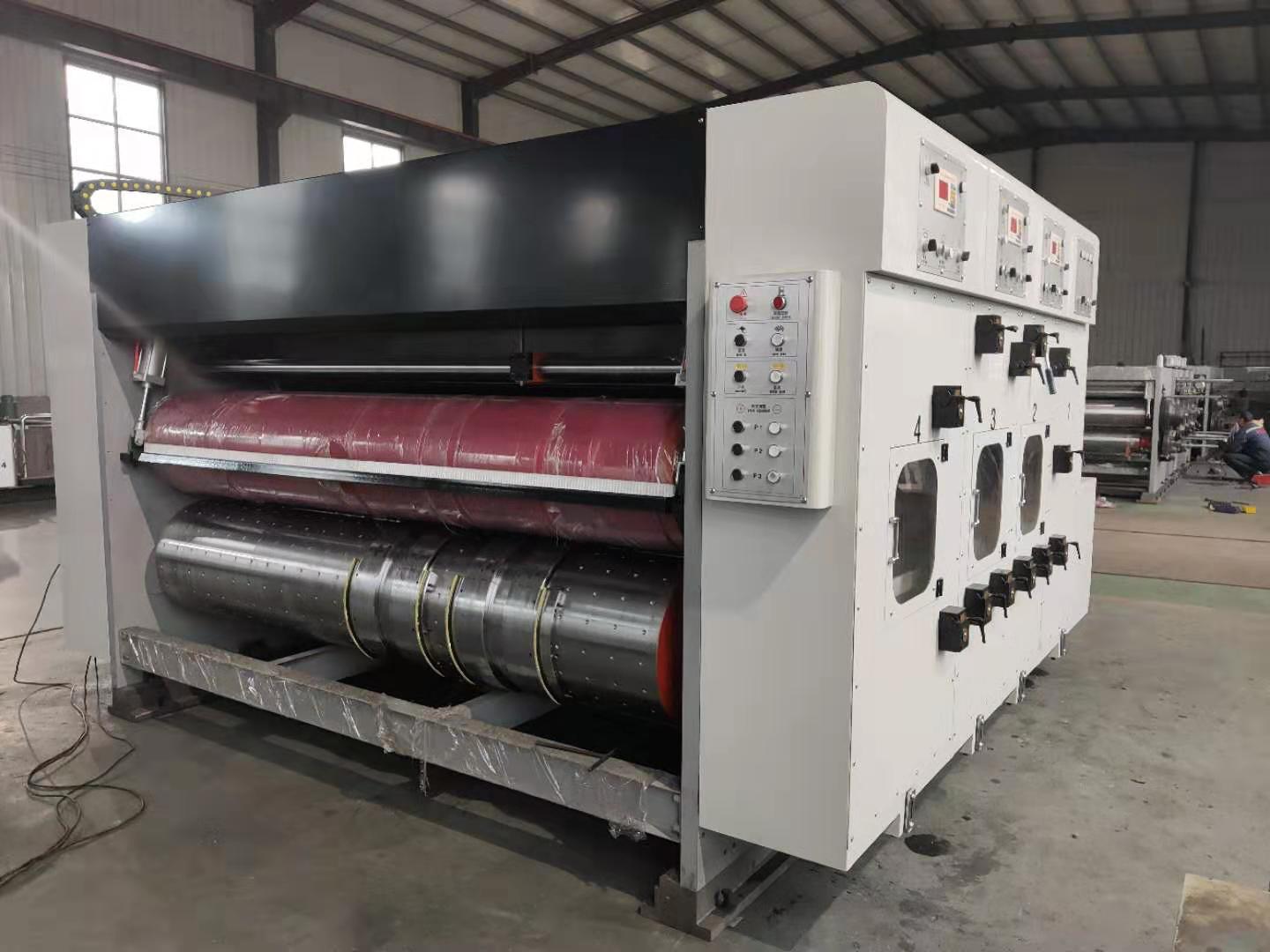 Four Color Flexo Printer Slotter Die Cutter Fruit Packages Pizza Box Making 220v