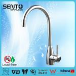 Single lever stainless steel kitchen mixer with long spout