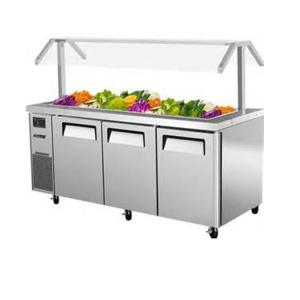 Quality Stainless Steel Saladette Salad Bar Fridge With Glass Cover wholesale