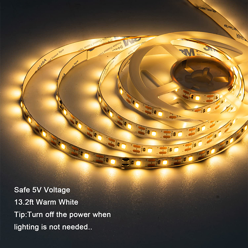 Indoor Decoration 3000K/4000K/6500K Flexible Electroplate SMD2835 LED Strip Light 5V 8mm 120LEDs