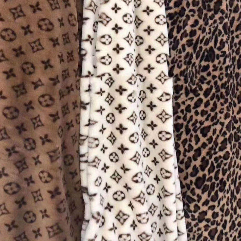 15mm Tricot Knitted 100% Polyester Very Soft Zebra-Stripe Printed Faux Rabbit Fur Fabric