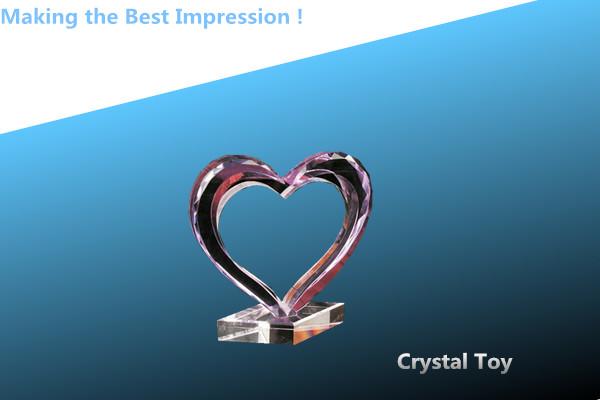CRYSTAL heart award/crystal heart craft/crystal heart trophy/crystal award/glass