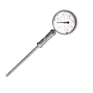 Quality Stainless Steel 100MM 4'' 650C Glycerine Filled Metal Stem Thermometer 1/2 NPT wholesale