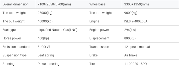 6x4 400hp Dongfeng Diesel Tractor Truck 40 Ton Tow Capability Euro 6 Manual Left Steering