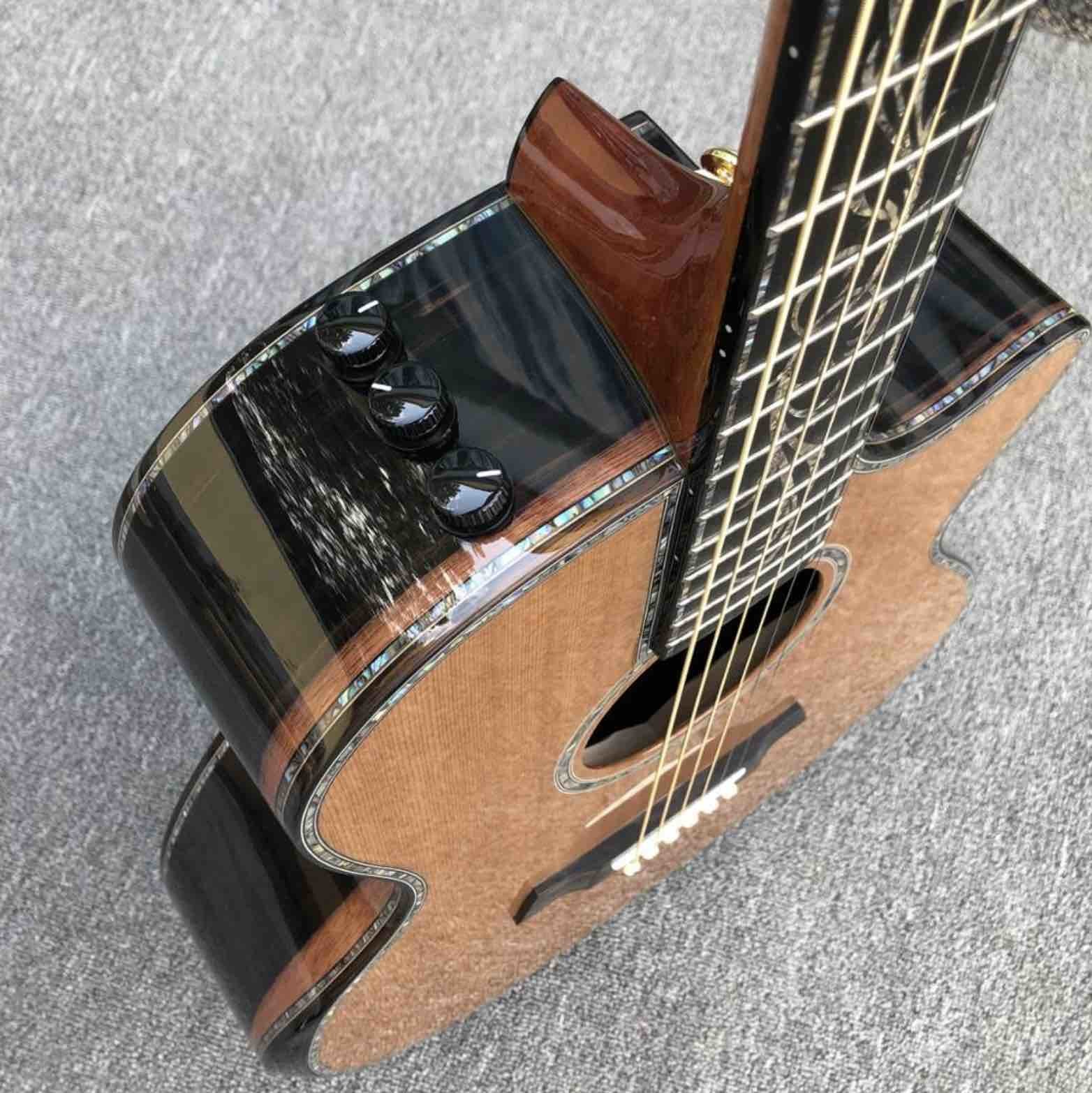 41 inch Solid Spruce top PS14 acoustic guitar,Cocobolo Back and sides,Real abalone Ebony fingerboard TY acoustic Guitar