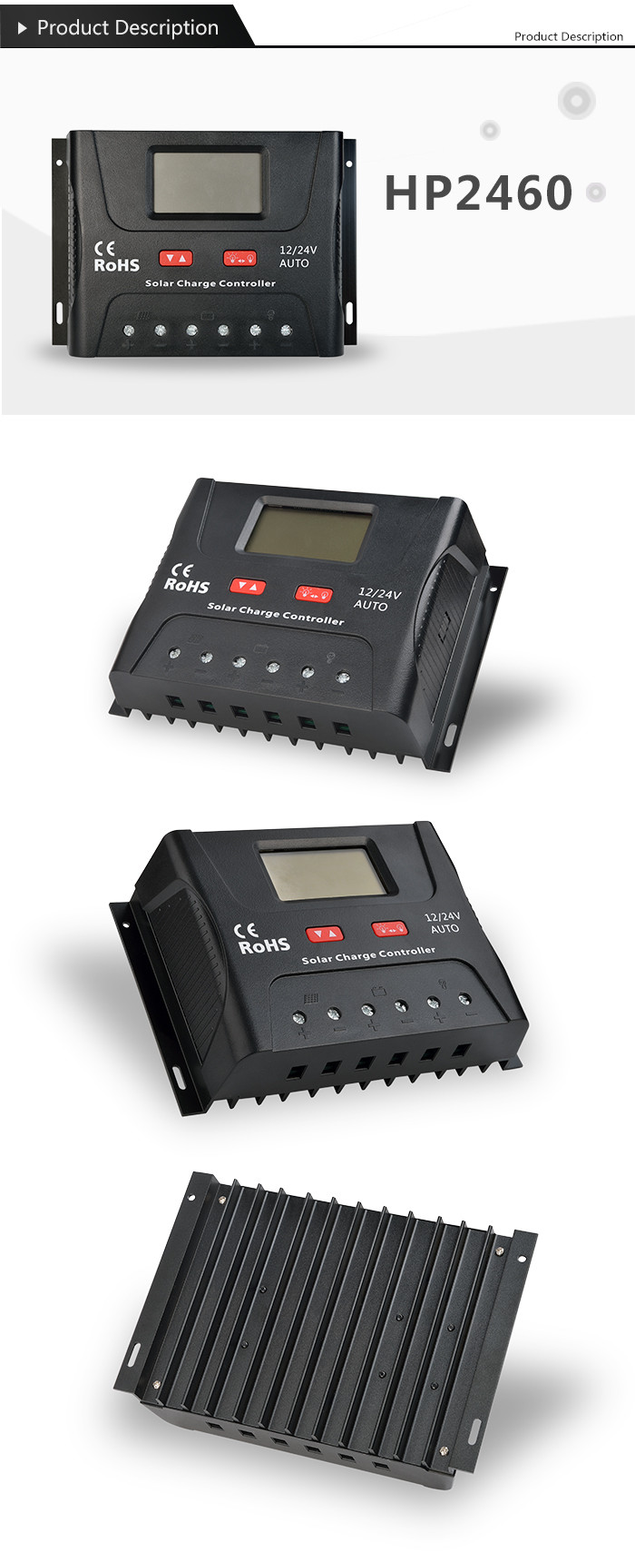 Automatic 12V 24V 50a 60a PWM Solar Charge Controller