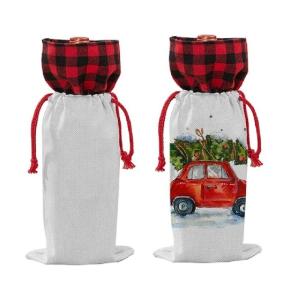 Quality Customised Blank Linen Sublimation Wine Bottle Bag For Sublimation Photo Printing wholesale