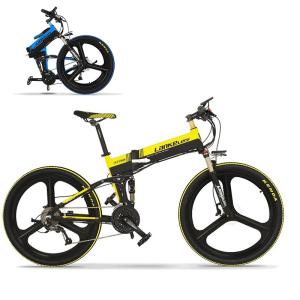 Quality Folding Full Suspension Electric Bike 48V 400W Motor 26 Inch Integrated Wheel wholesale