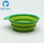 Commercial Foldable Plastic Pet Bowls / Collapsible Dog Bowl Silicone