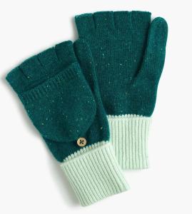 Quality 100 % Cashmere Fingerless Gloves , Colored Womens Fingerless Gloves With Mitten Flap wholesale