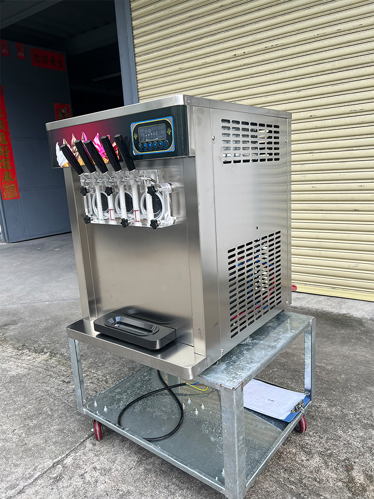 21L Capacity Soft Serve Ice Cream Machine 5 Flavors Automatic Yogurt Icecream Maker with English Operating Language