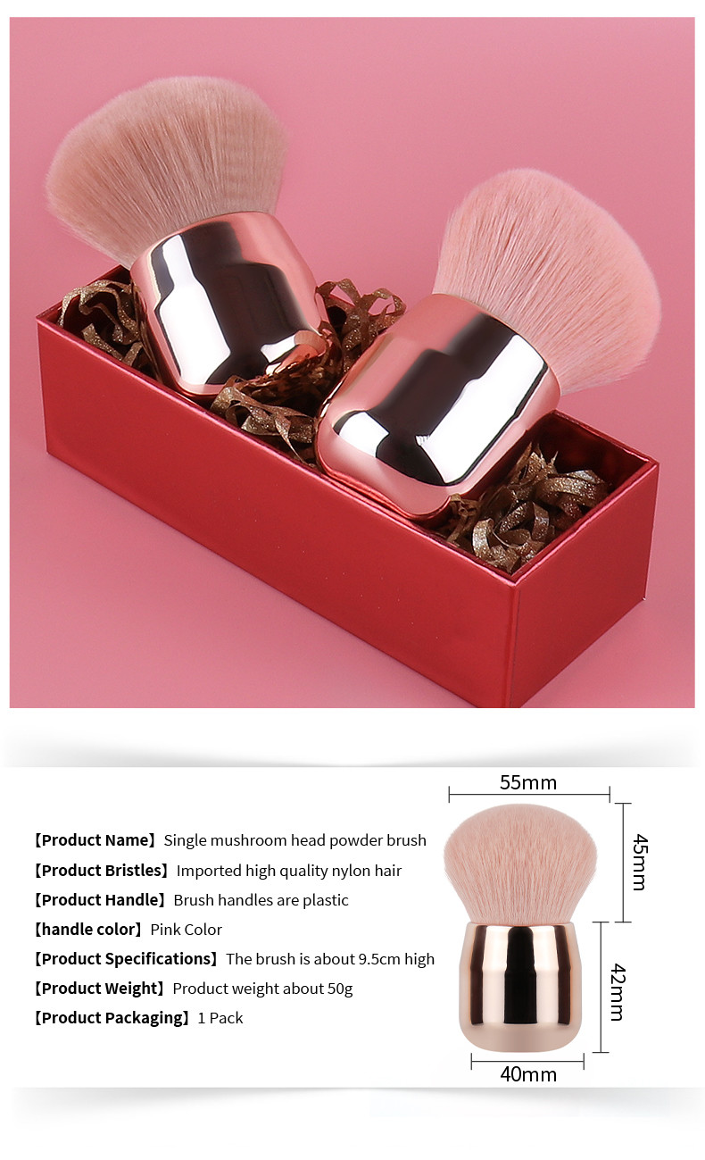 Face Kabuki Makeup Brush Plastic Handle Sleek Shape 1Pcs