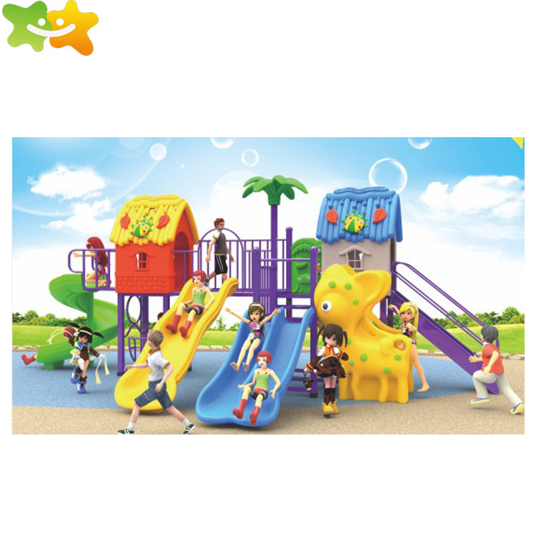 Outside Playground Plastic Children 'S Slide Swing With Play House