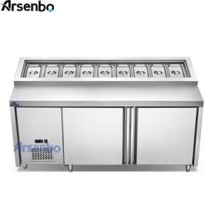 Quality SS304 Countertop Pizza Prep Refrigerator Station 210W Antiwear wholesale