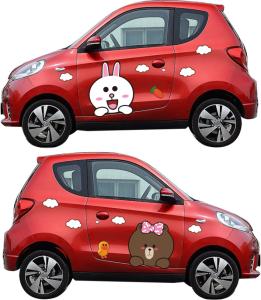 Quality Customized Waterproof Car Stickers PVC Vinyl Cute Cartoon Animals wholesale