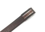 Automatic Buckle 3.5CM Croco Texture Mens Brown Belt