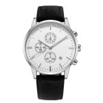 Men'S Multifunction Chronos Sport Watch Leather Strap Day Date Perpetual